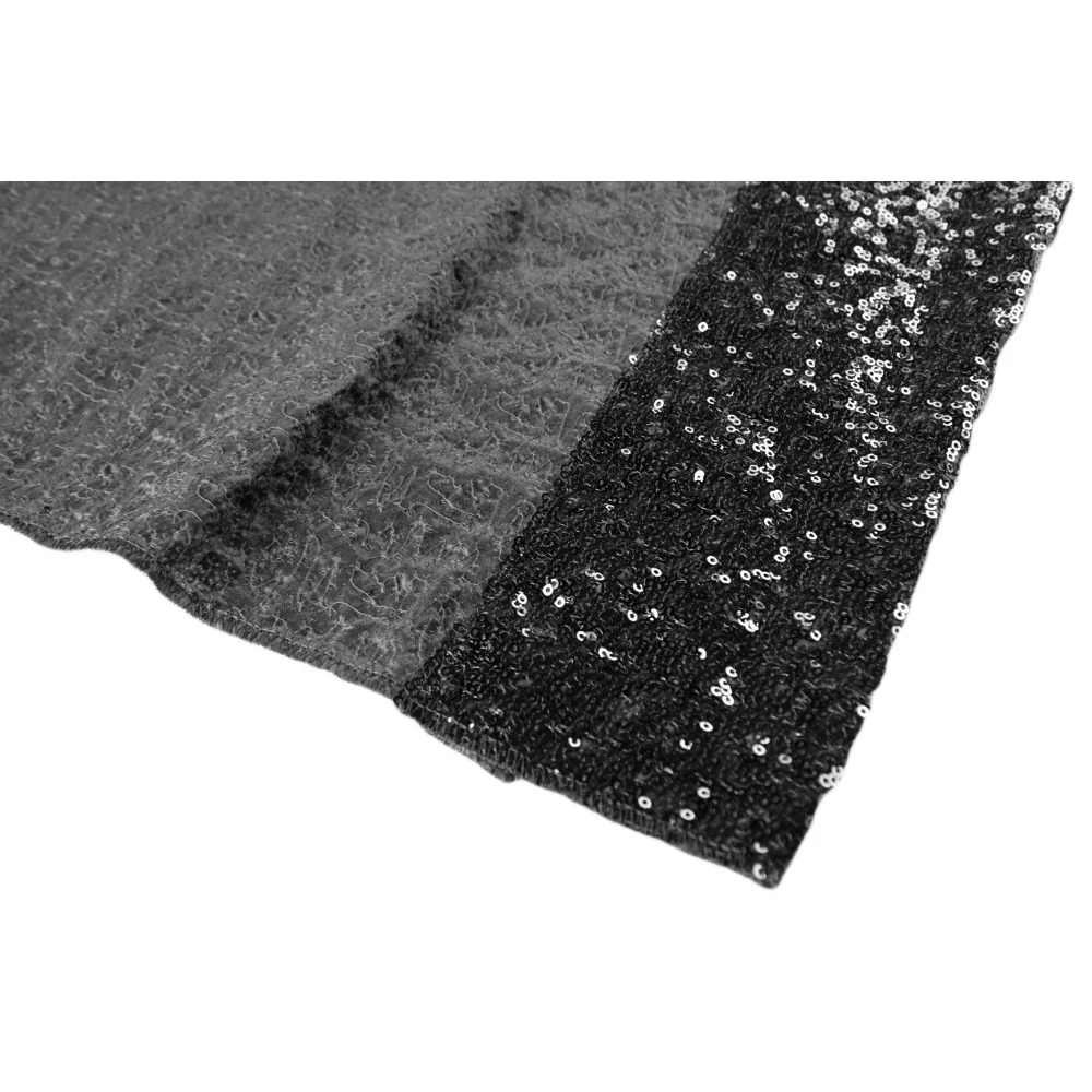 Glitz Sequin 12ft H x 112" W Drape/Backdrop panel - Black - Image 2