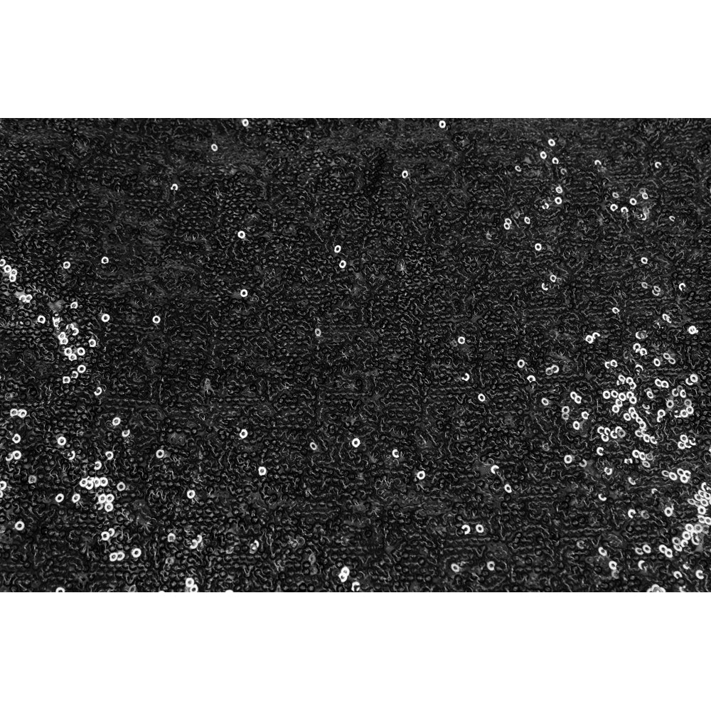 Glitz Sequin 12ft H x 112" W Drape/Backdrop panel - Black - Image 3