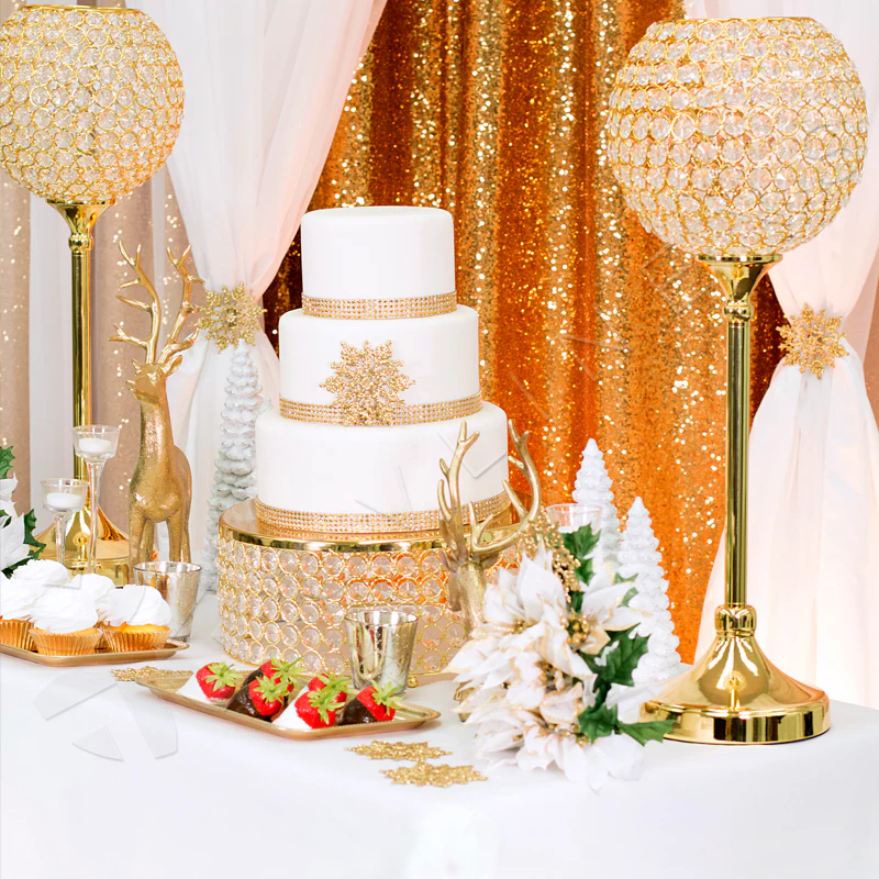 Glitz Sequin 12ft H x 112" W Drape/Backdrop panel - Gold - Image 4