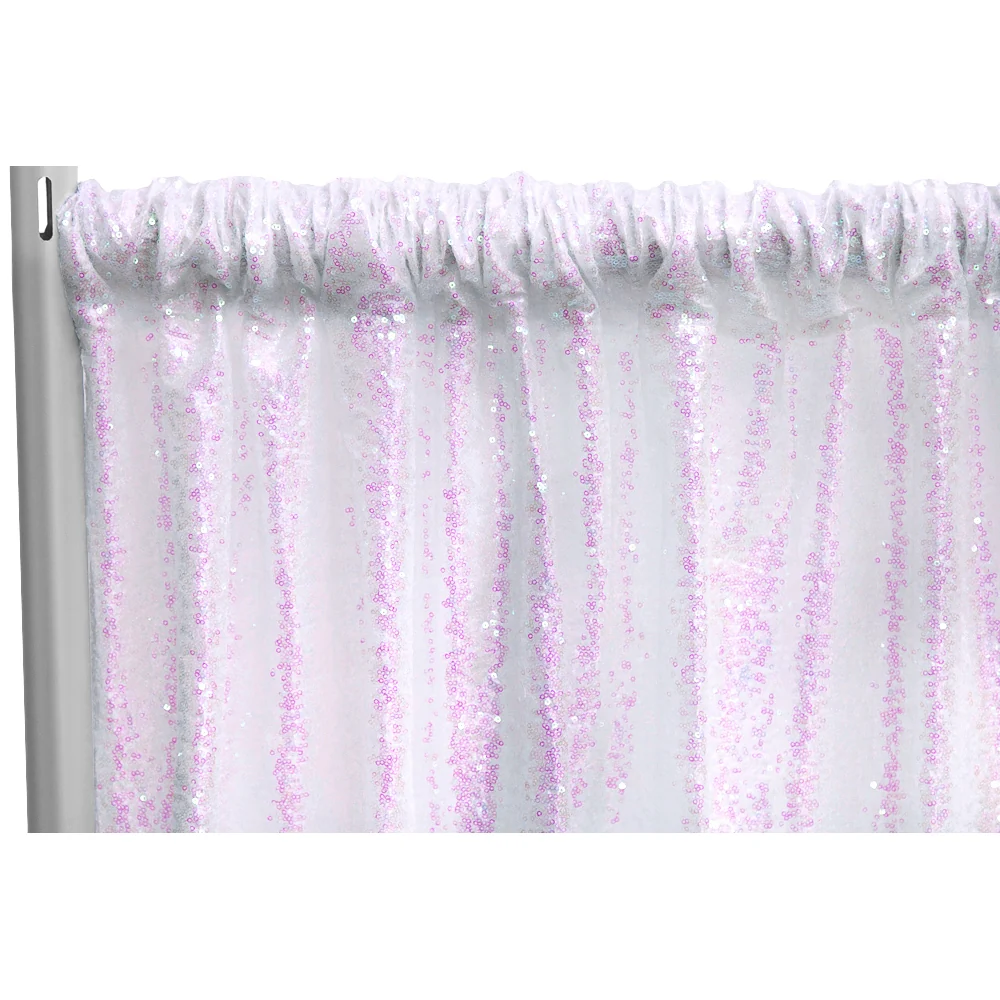 Glitz Sequin 12ft H x 52" W Drape/Backdrop panel - Iridescent White