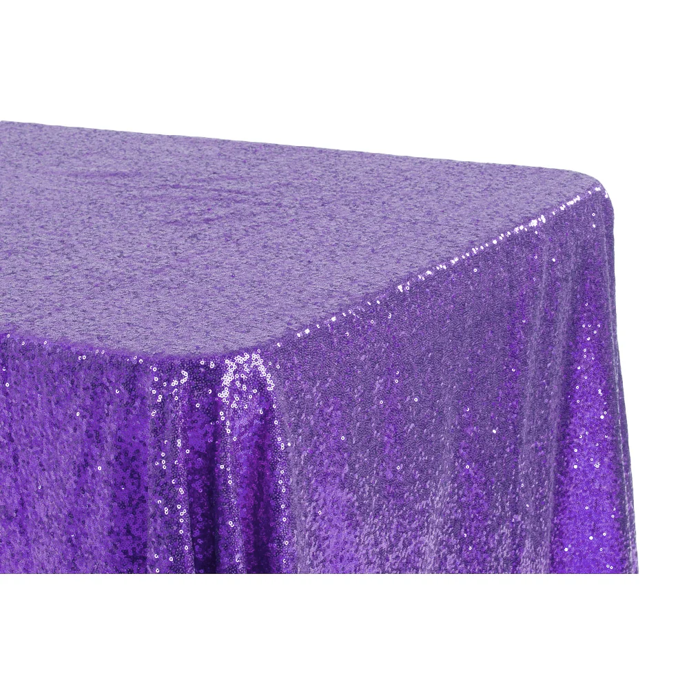Glitz Sequin 90"x156" Rectangular Tablecloth - Purple - Image 2