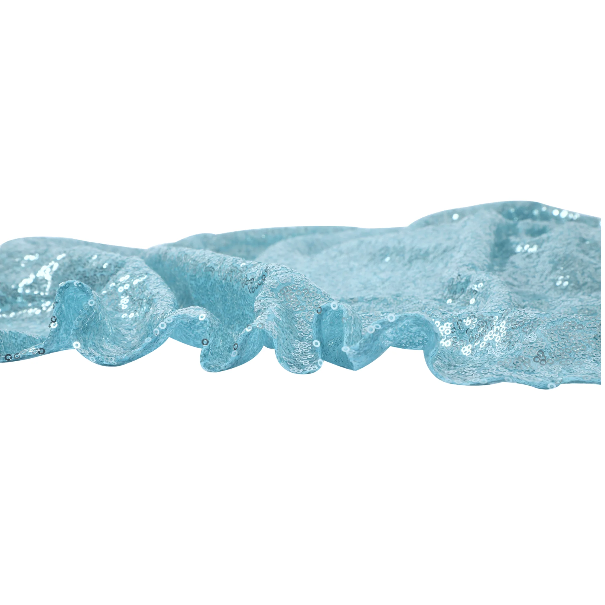 Glitz Sequin Mesh Net 14ft H x 52" W Drape/Backdrop panel - Baby Blue - Image 5