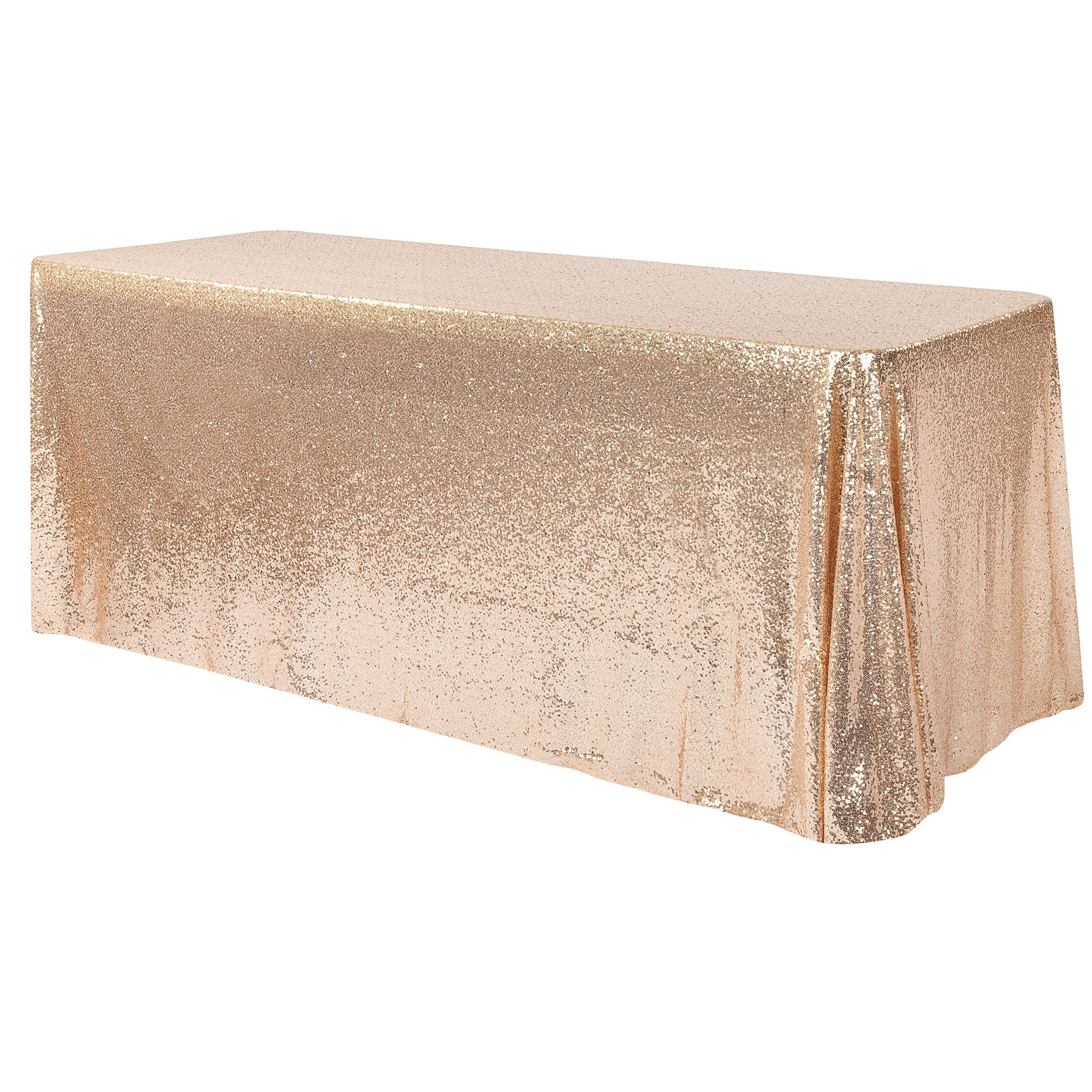 Glitz Sequin Mesh Net Tablecloth 90"x156" Rectangular - Champagne