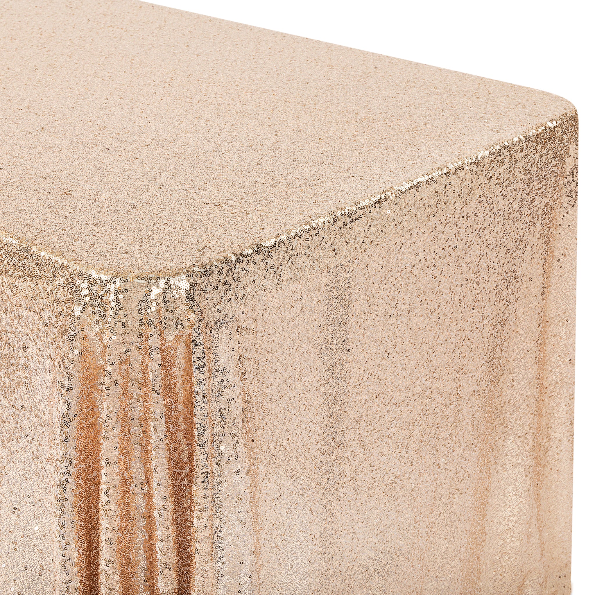 Glitz Sequin Mesh Net Tablecloth 90"x156" Rectangular - Champagne - Image 2