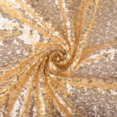 Glitz Sequin Mesh Net Tablecloth 90"x156" Rectangular - Gold - Image 4