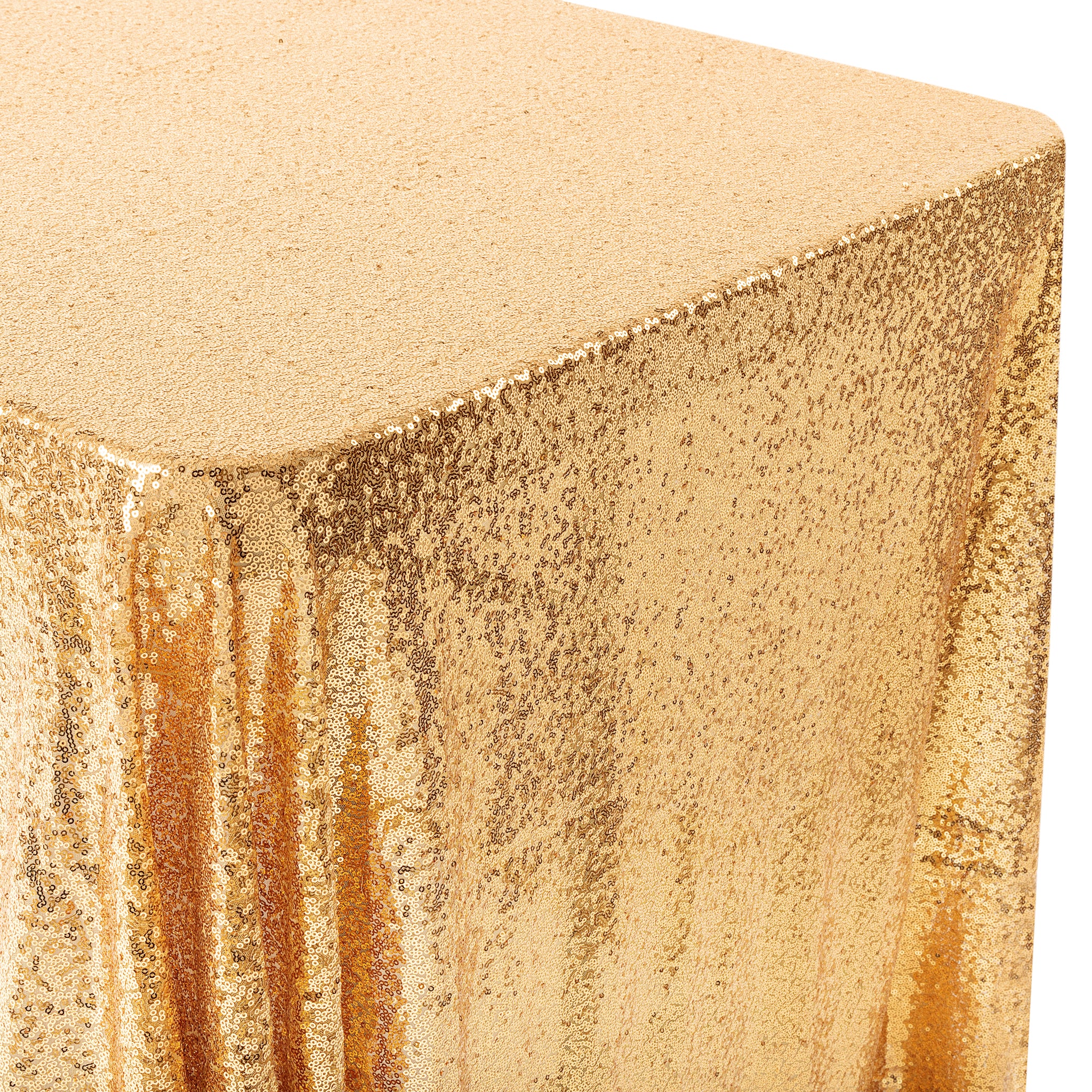 Glitz Sequin Mesh Net Tablecloth 90"x156" Rectangular - Gold - Image 5