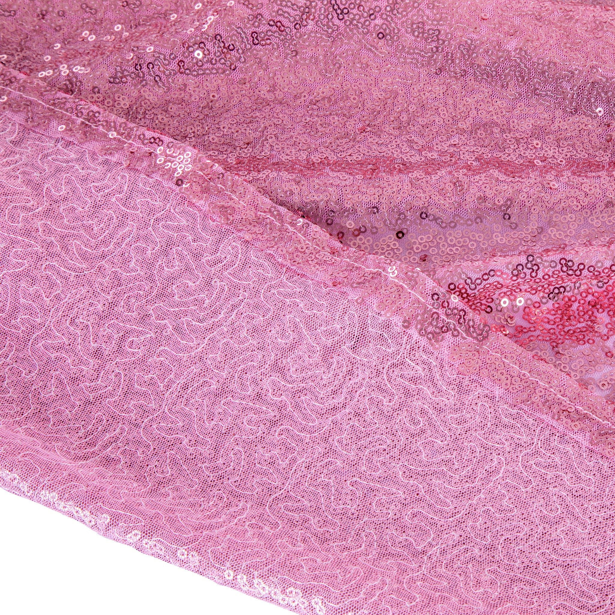 Glitz Sequin Mesh Net Tablecloth  90"x156" Rectangular -  Pink - Image 4