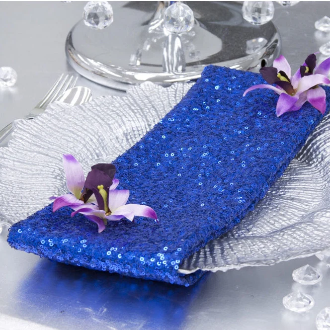 Glitz Sequin Napkin 20"x20" - Royal Blue - Image 2