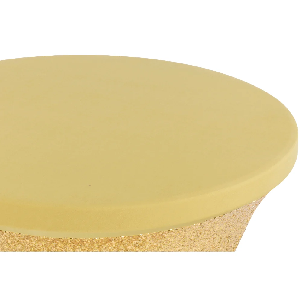 Glitz Sequin Spandex Cocktail Table Cover 30"-32" Round - Gold - Image 2
