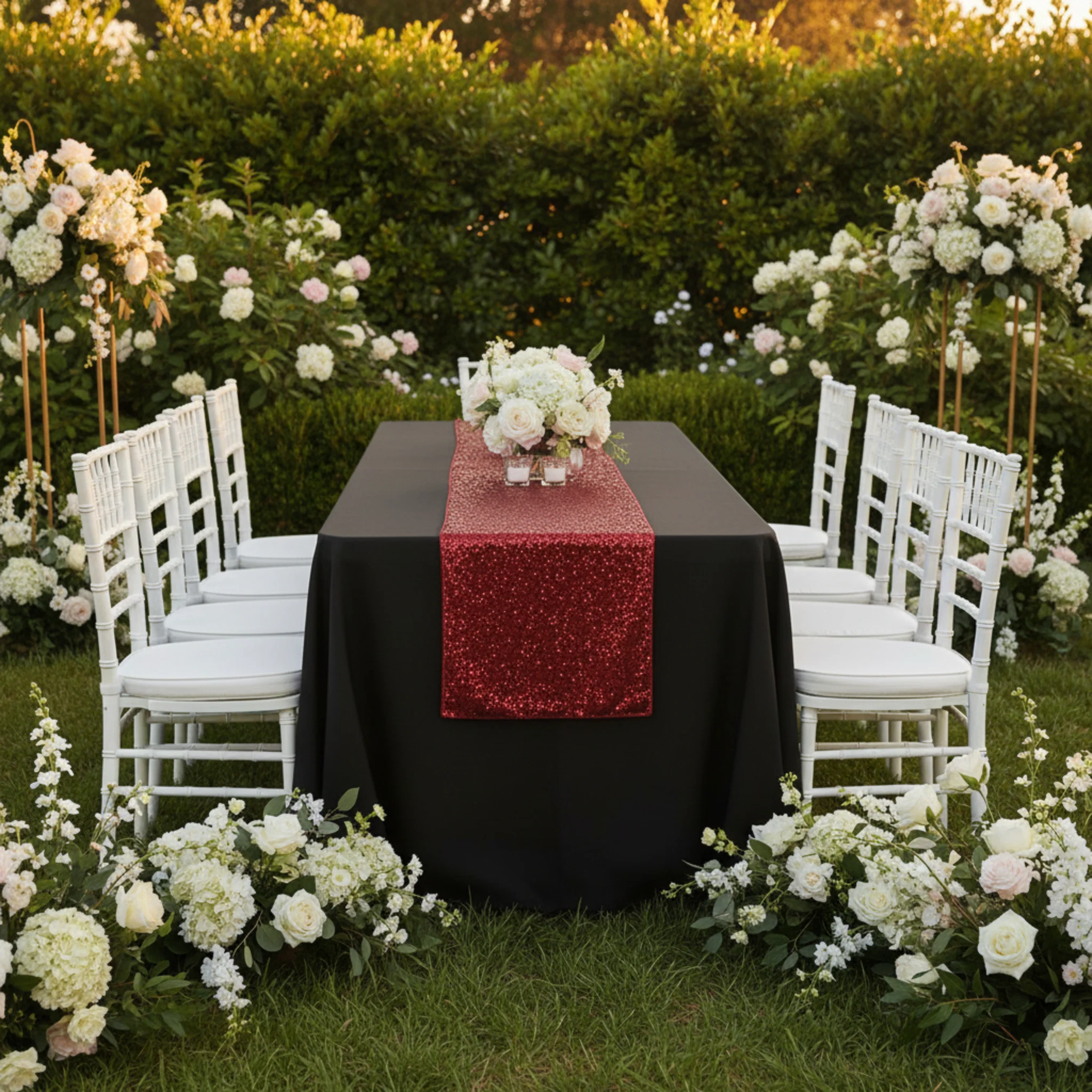 Glitz Sequin Table Runner - Apple Red - Image 3