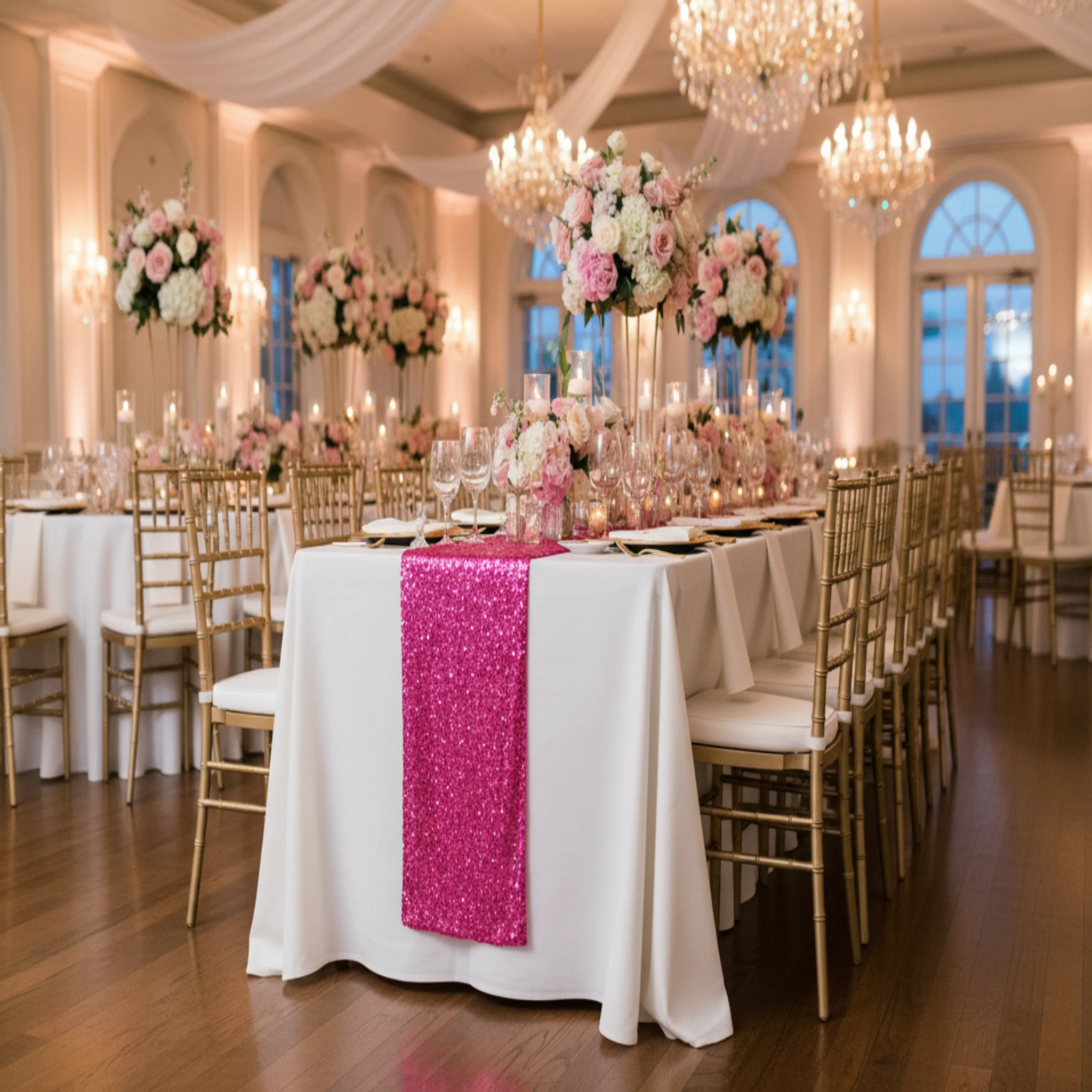 Glitz Sequin Table Runner - Fuchsia - Image 3