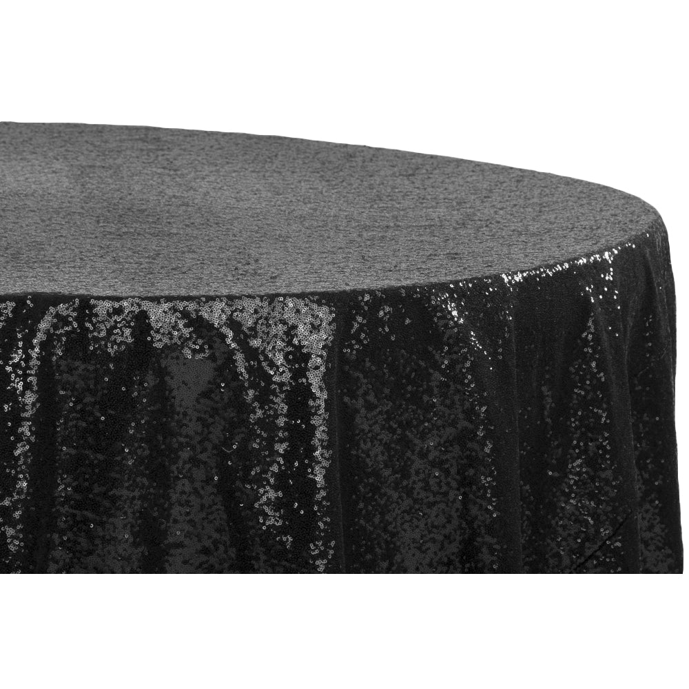 Glitz Sequins 108" Round Tablecloth - Black - Image 3