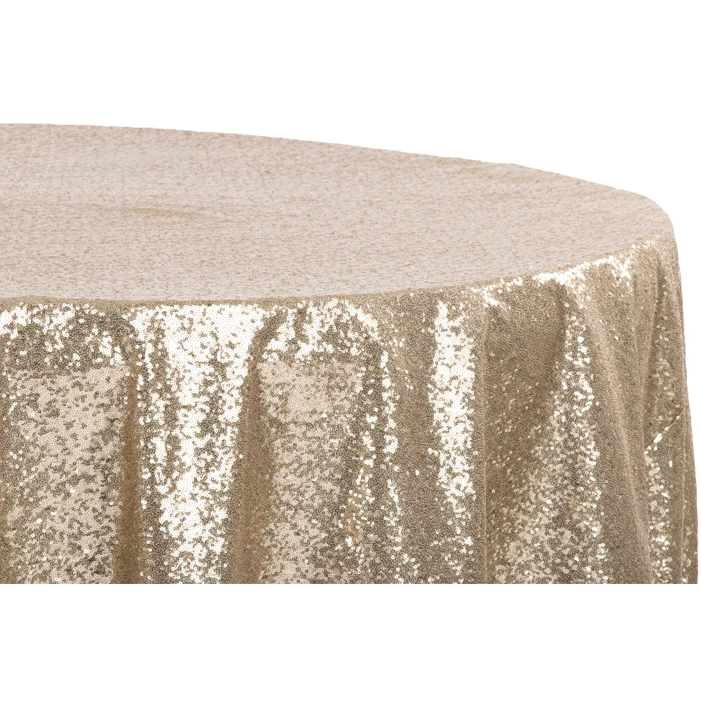 Glitz Sequins 108" Round Tablecloth - Champagne - Image 3