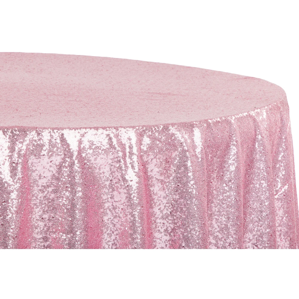 Glitz Sequins 132" Round Tablecloth - Pink - Image 2