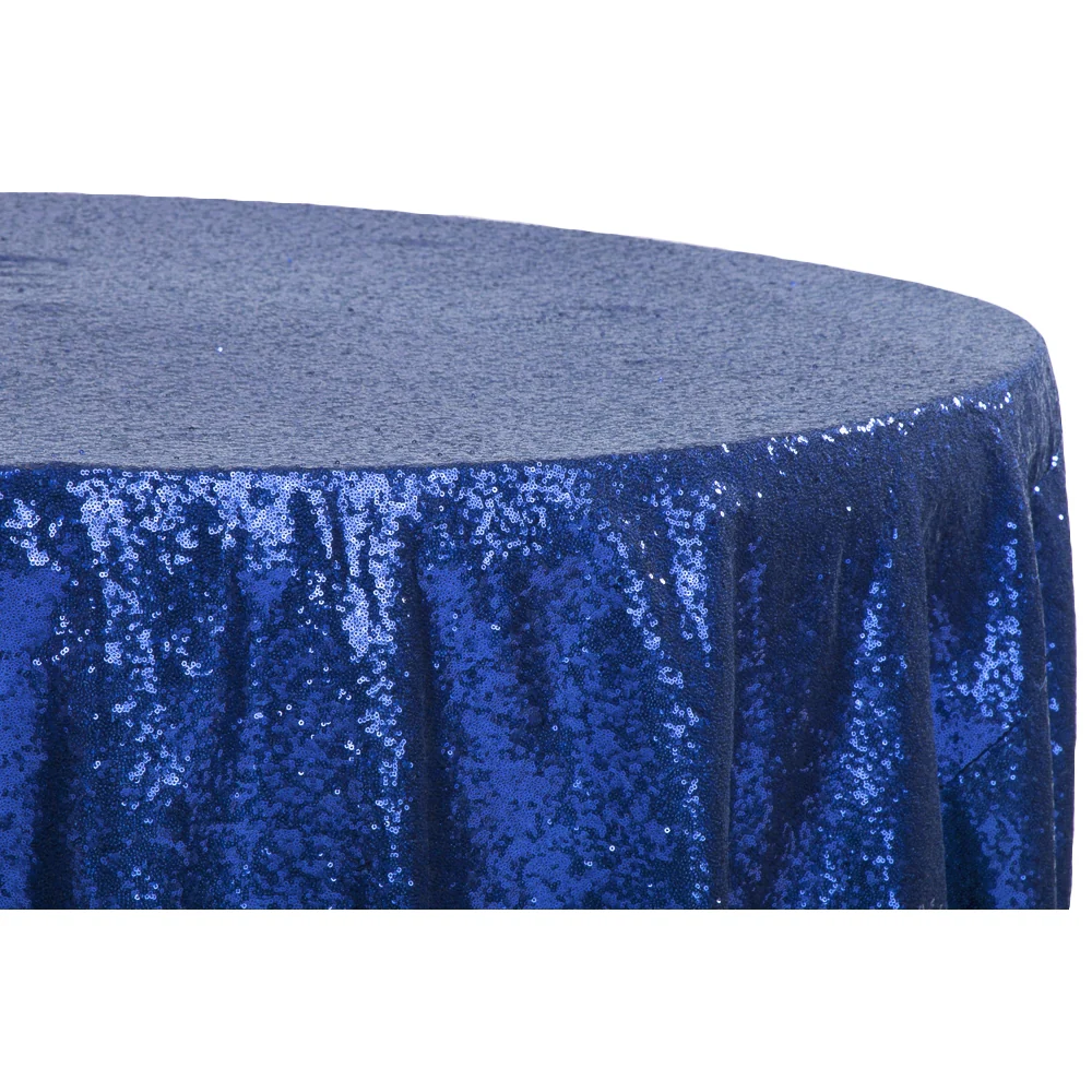 Glitz Sequins 132" Round Tablecloth - Royal Blue - Image 2