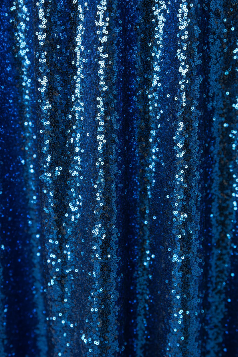 Glitz Sequins 132" Round Tablecloth - Royal Blue - Image 4