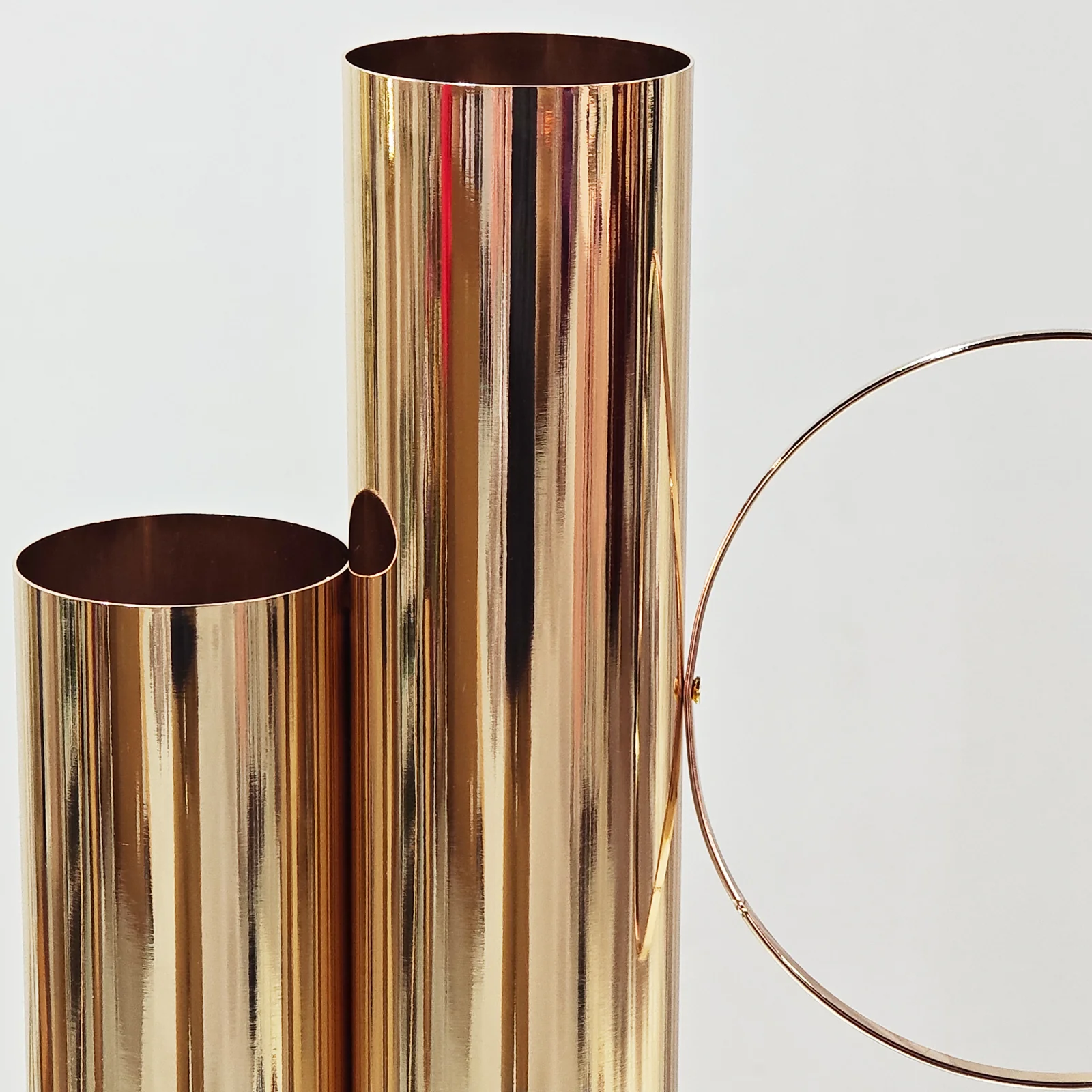 Set of 2 Modern Double Tube Floral Centerpiece Stand - Gold - Image 2