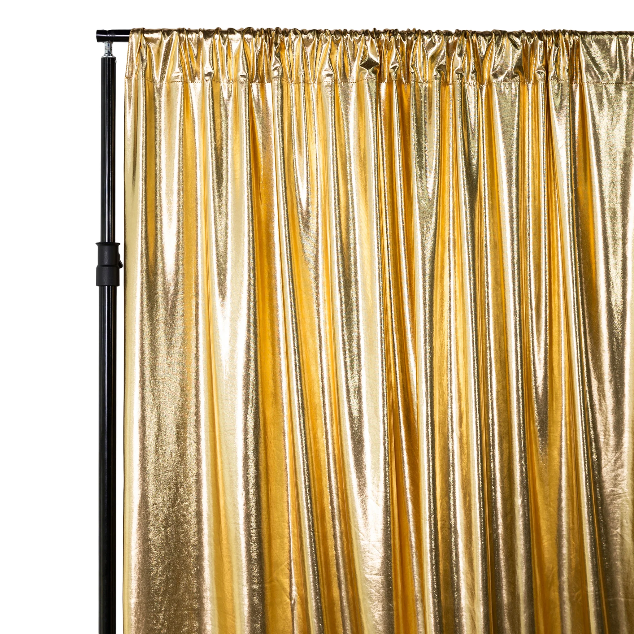 Metallic Gold Spandex Drape Curtain – 10ft x 60" Wrinkle-Free Backdrop Panel
