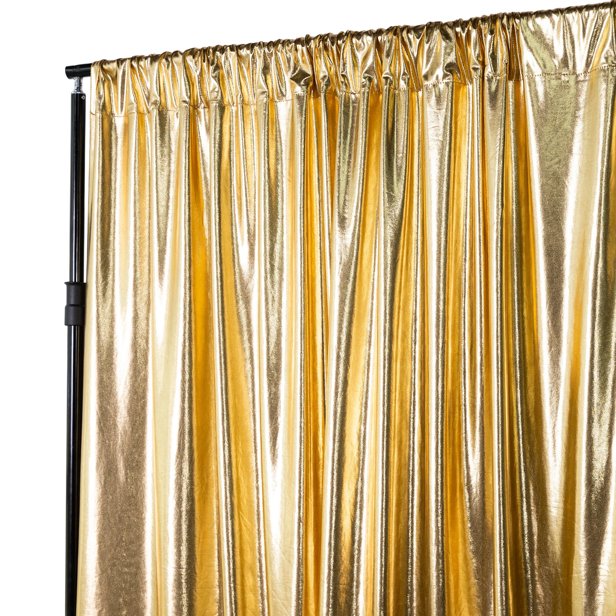 Metallic Gold Spandex Drape Curtain – 12ft x 60" Wrinkle-Free Backdrop Panel - Image 6
