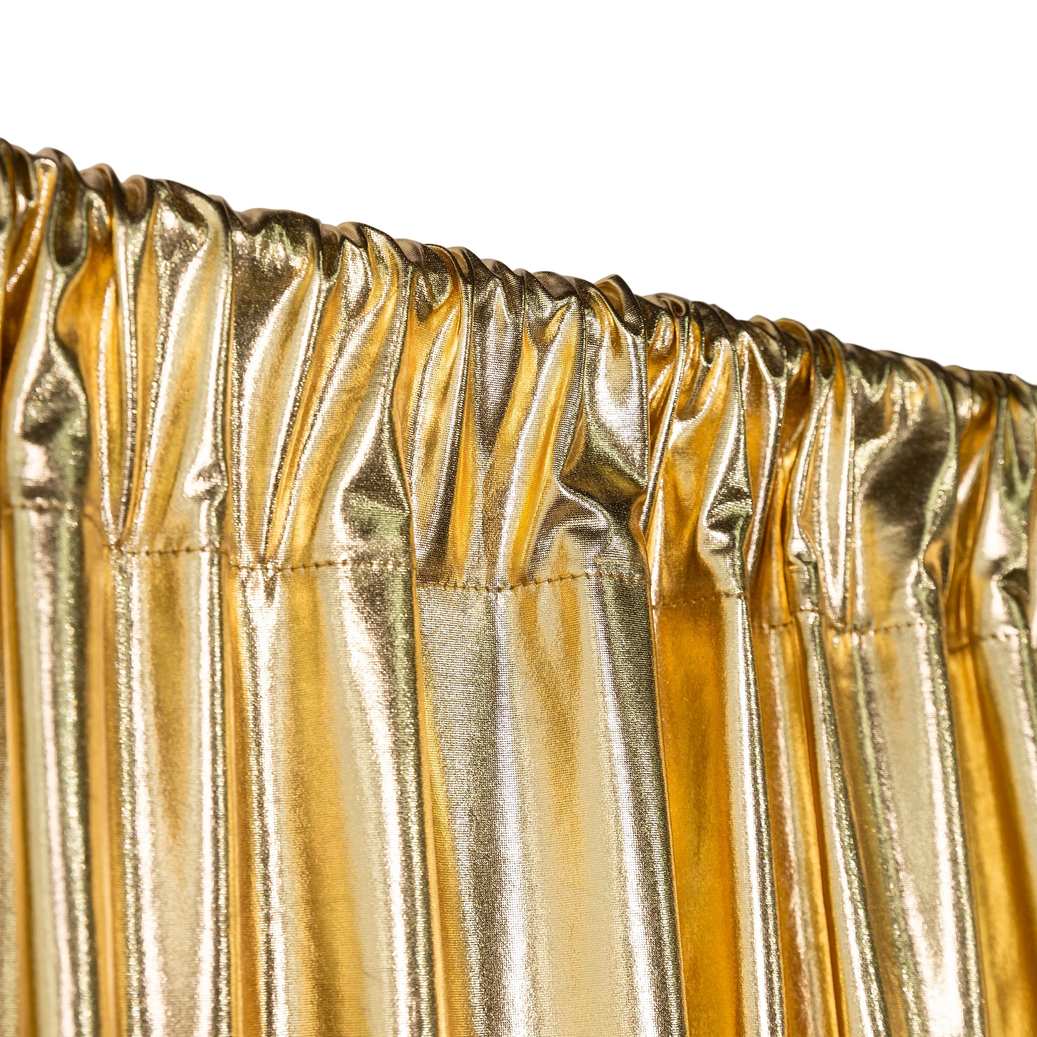 Metallic Gold Spandex Drape Curtain – 14ft x 60" Wrinkle-Free Backdrop Panel - Image 5