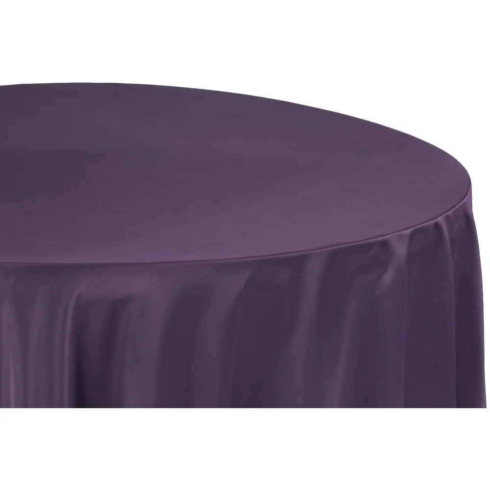 Lamour Satin 120" Round Tablecloth - Eggplant/Plum - Image 2