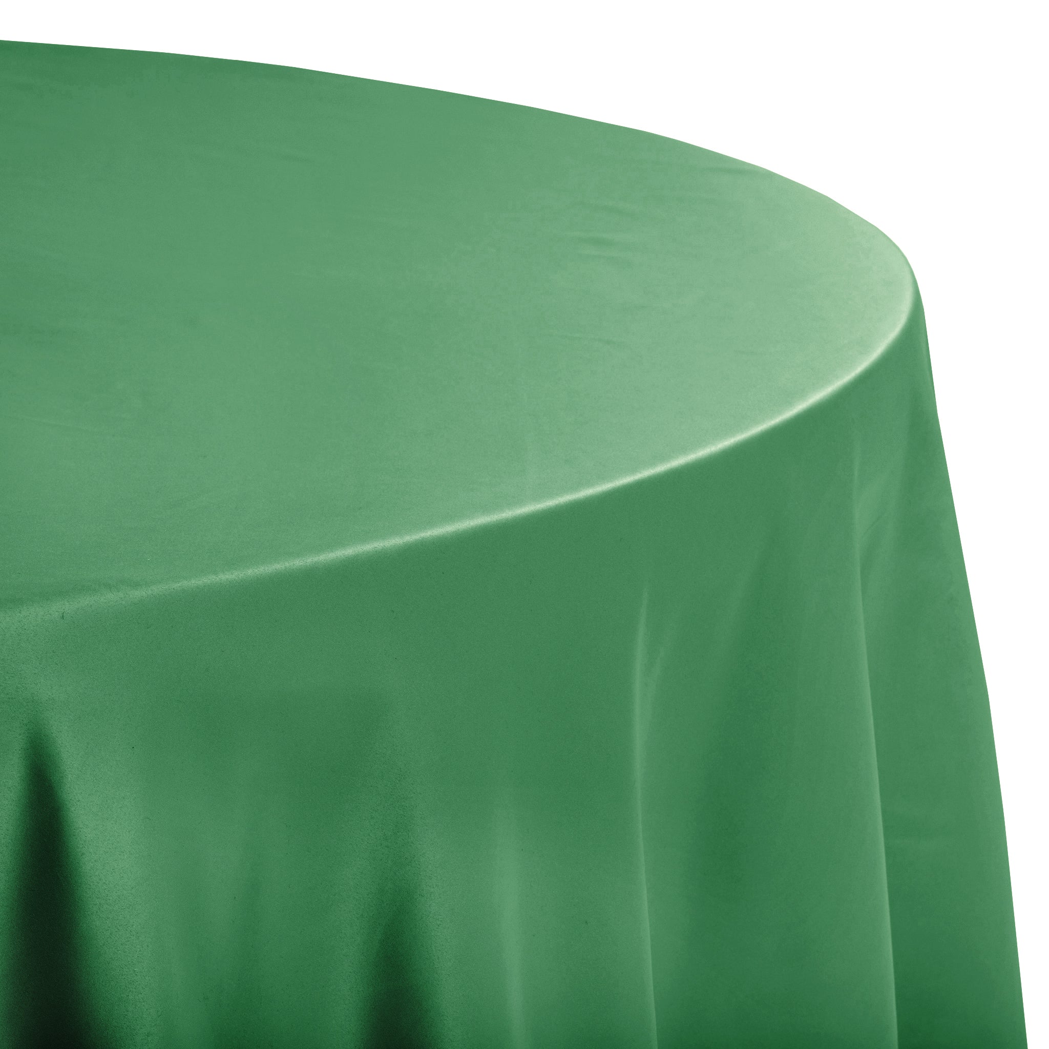 Lamour Satin 120" Round Tablecloth - Emerald Green - Image 2