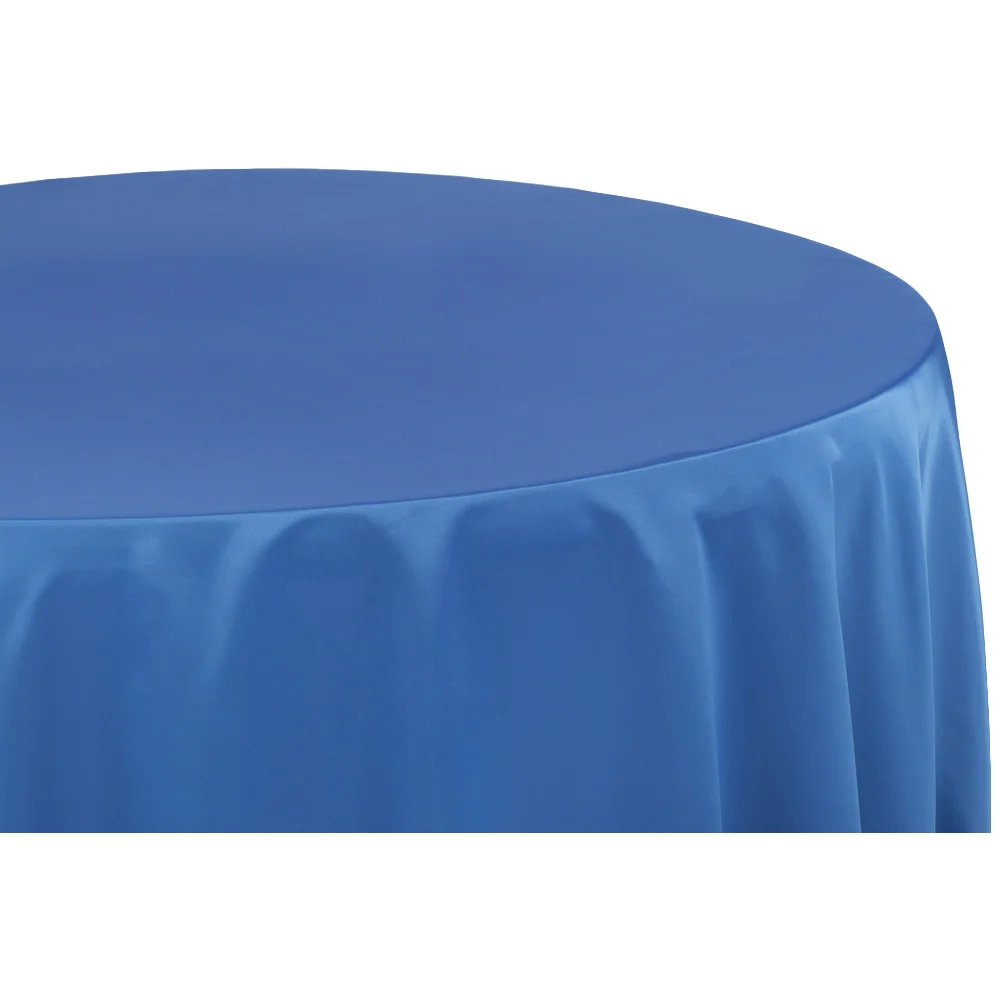 Lamour Satin 120" Round Tablecloth - Royal Blue - Image 2