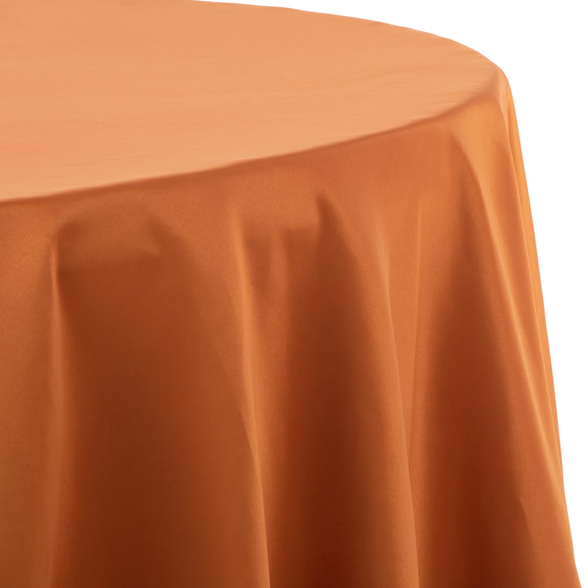 Lamour Satin 120" Round Tablecloth - Terracotta - Image 2