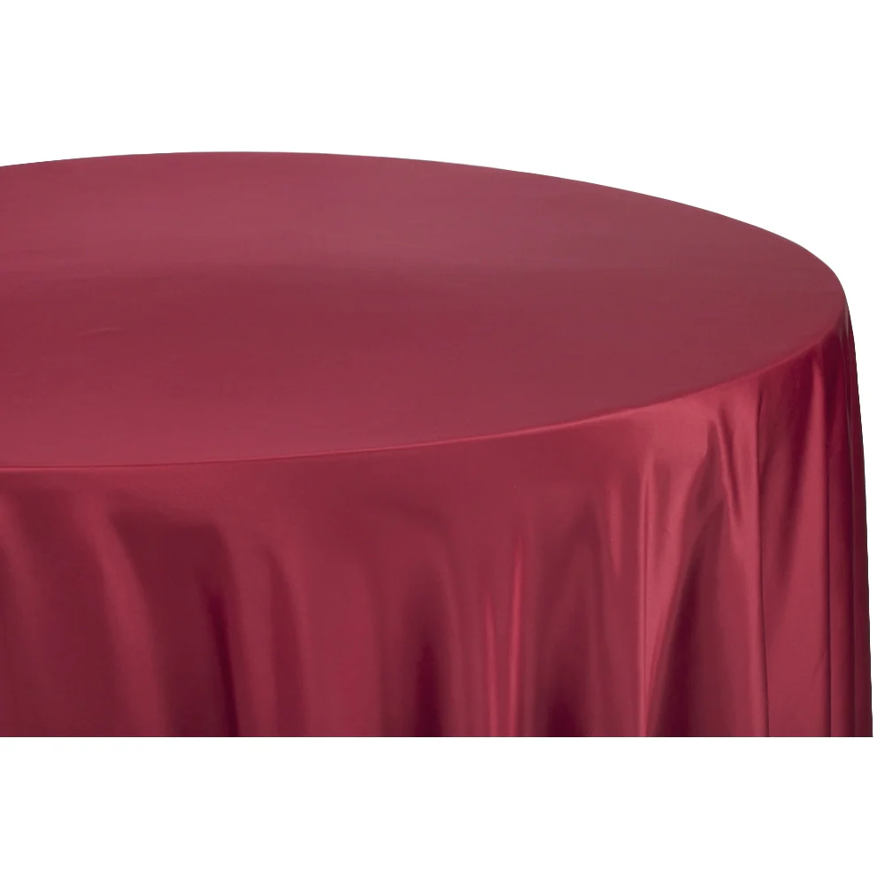 Lamour Satin 132" Round Tablecloth - Apple Red - Image 2