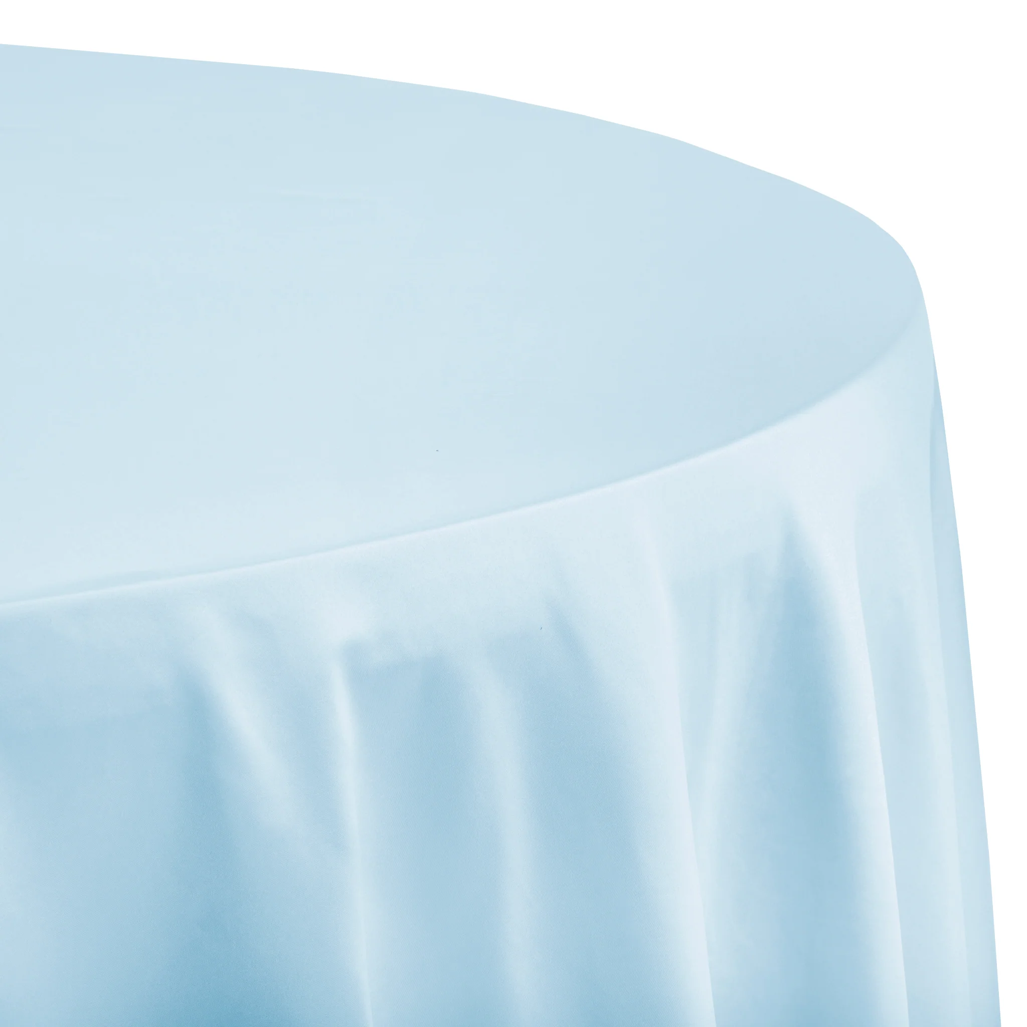 Lamour Satin 132" Round Tablecloth - Baby Blue - Image 2