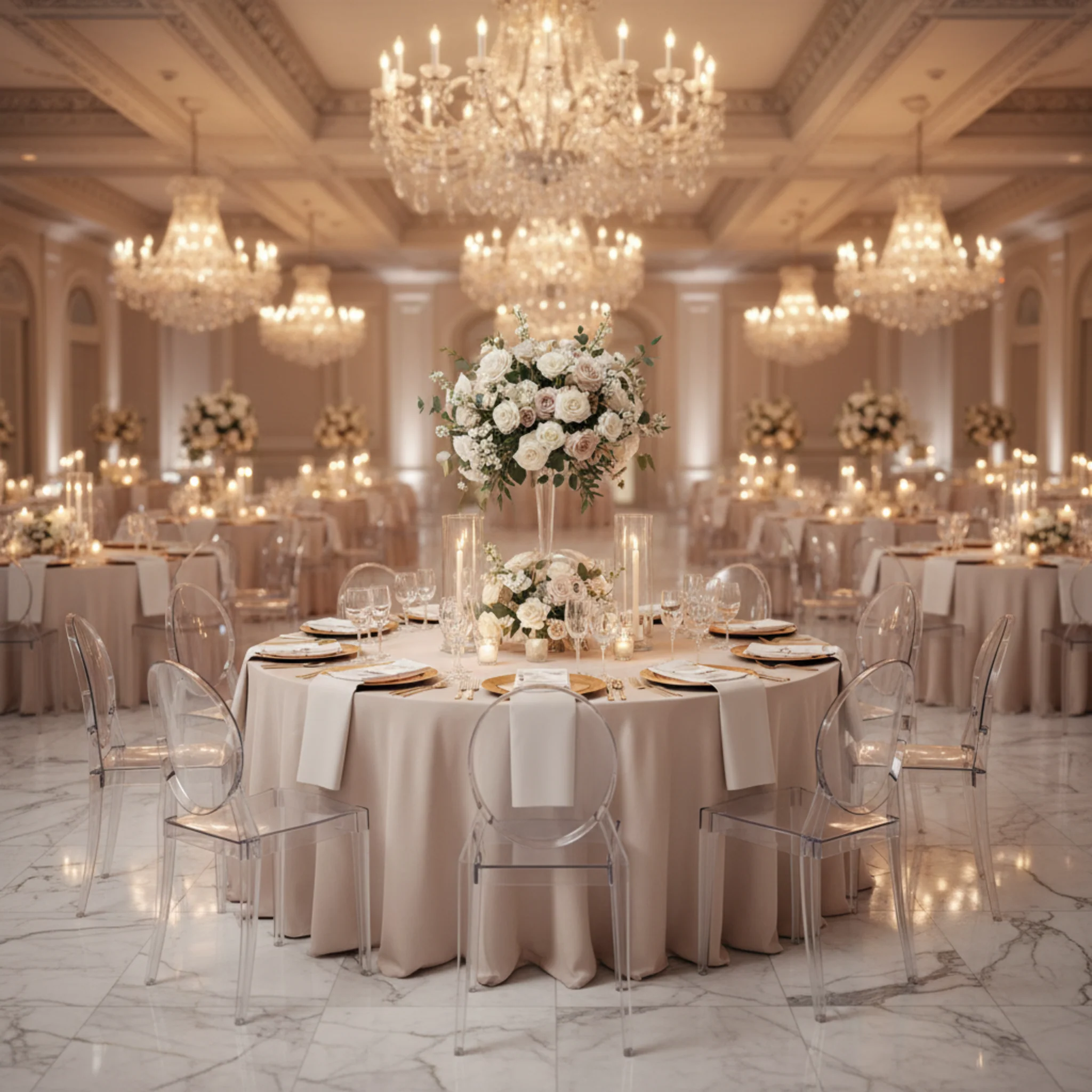 Lamour Satin 132" Round Tablecloth - Blush/Rose Gold - Image 4