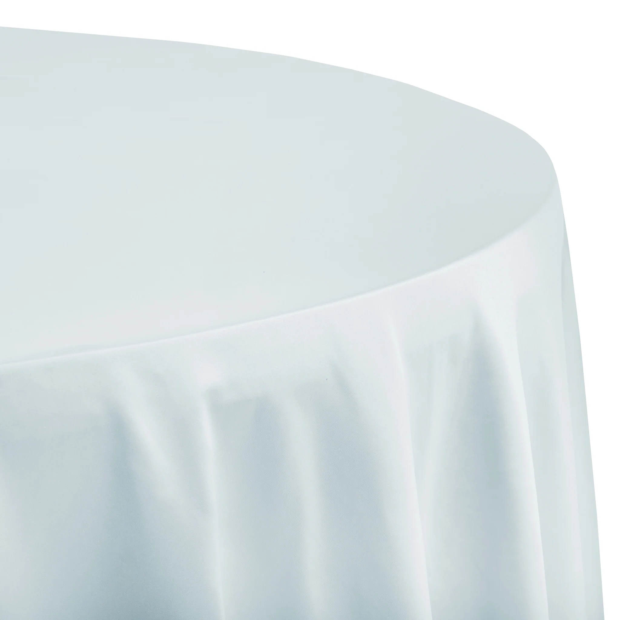 Lamour Satin 132" Round Tablecloth - Dusty Blue - Image 2