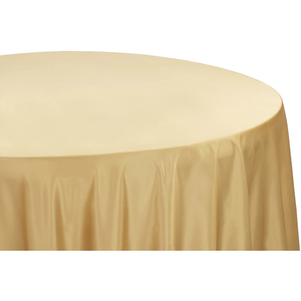 Lamour Satin 132" Round Tablecloth - Gold Antique - Image 2