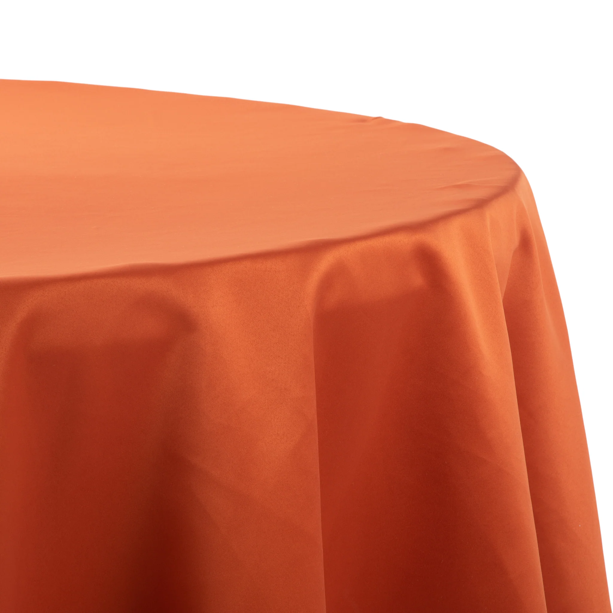 Lamour Satin 132" Round Tablecloth - Rust - Image 2