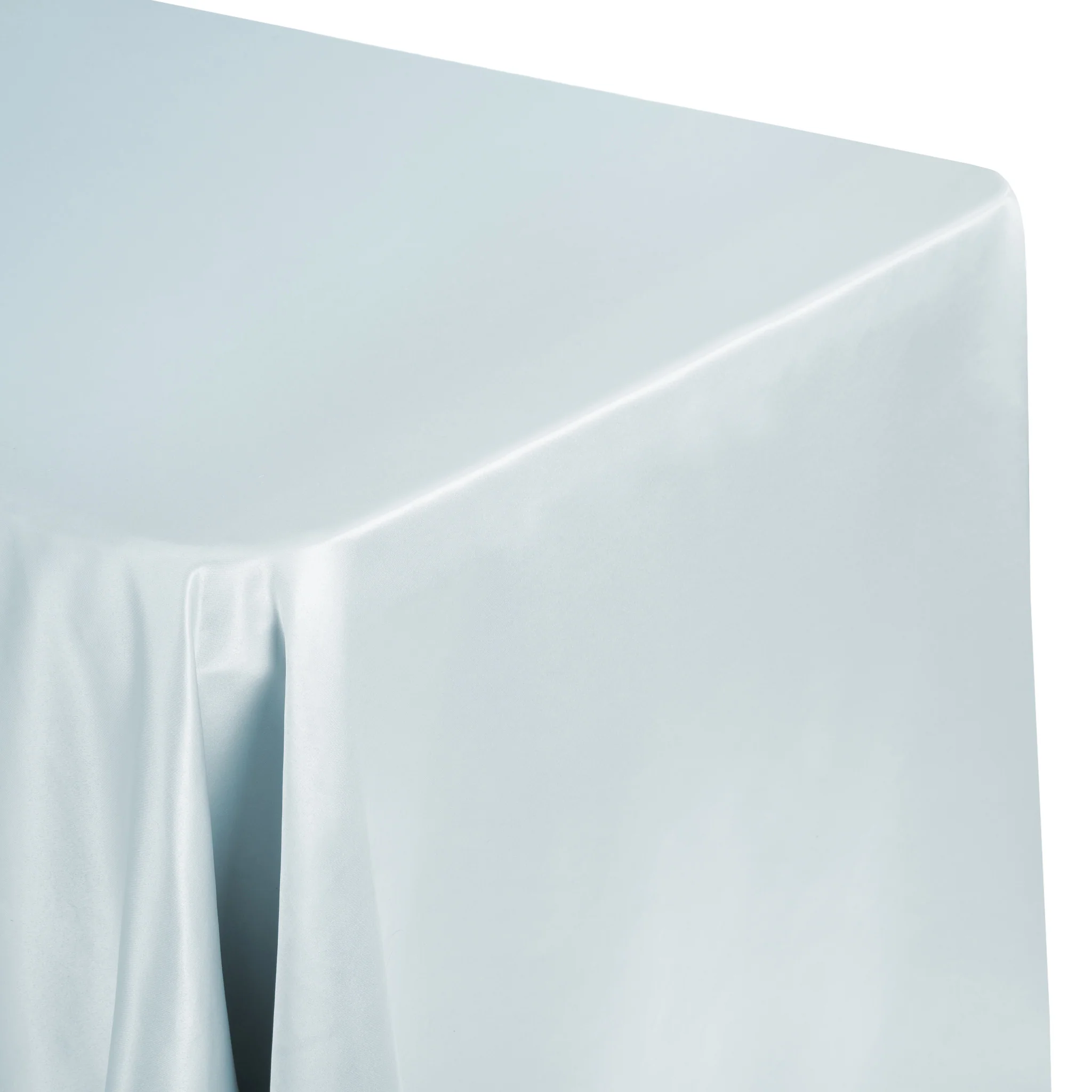 Lamour Satin 90"x132" Rectangular Oblong Tablecloth - Dusty Blue - Image 2