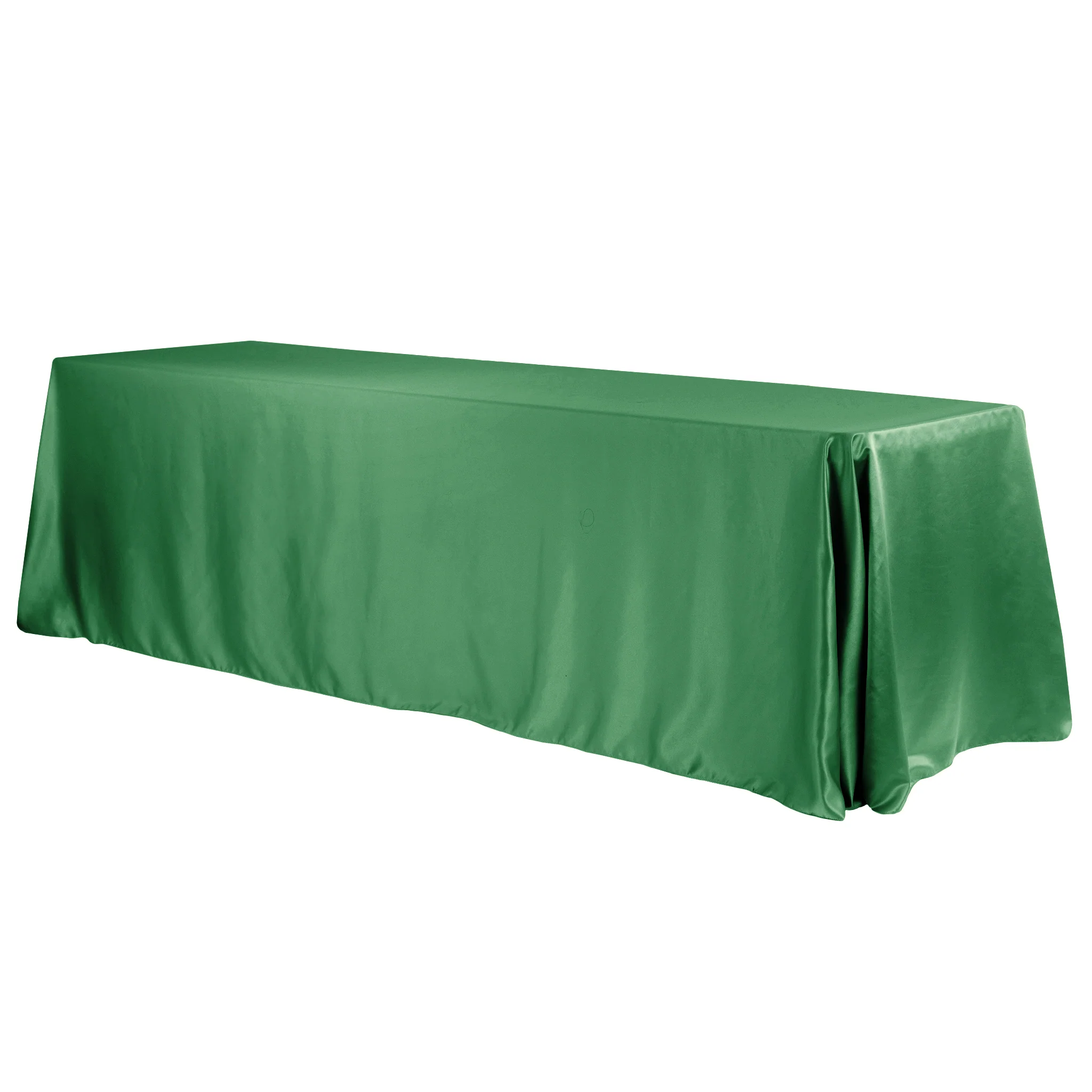 Lamour Satin 90"x156" Rectangular Oblong Tablecloth - Emerald Green