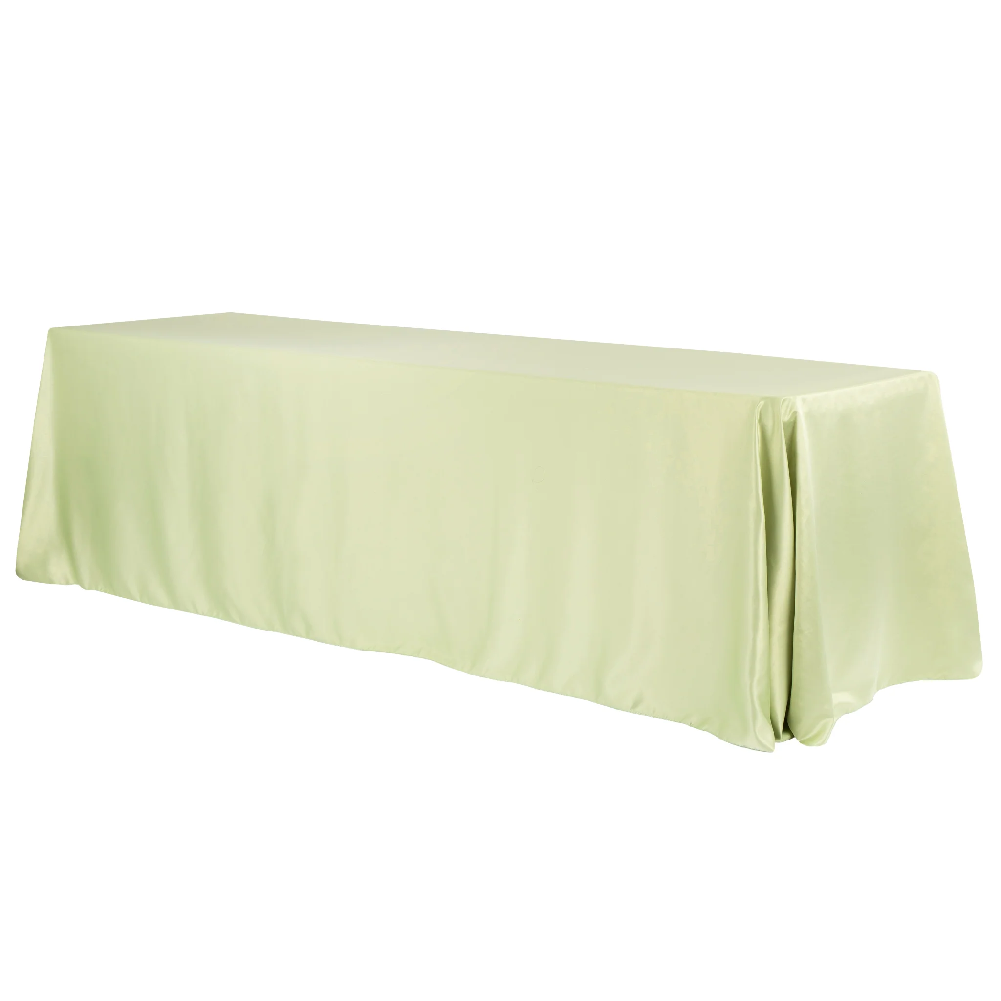 Lamour Satin 90"x156" Rectangular Oblong Tablecloth - Sage Green