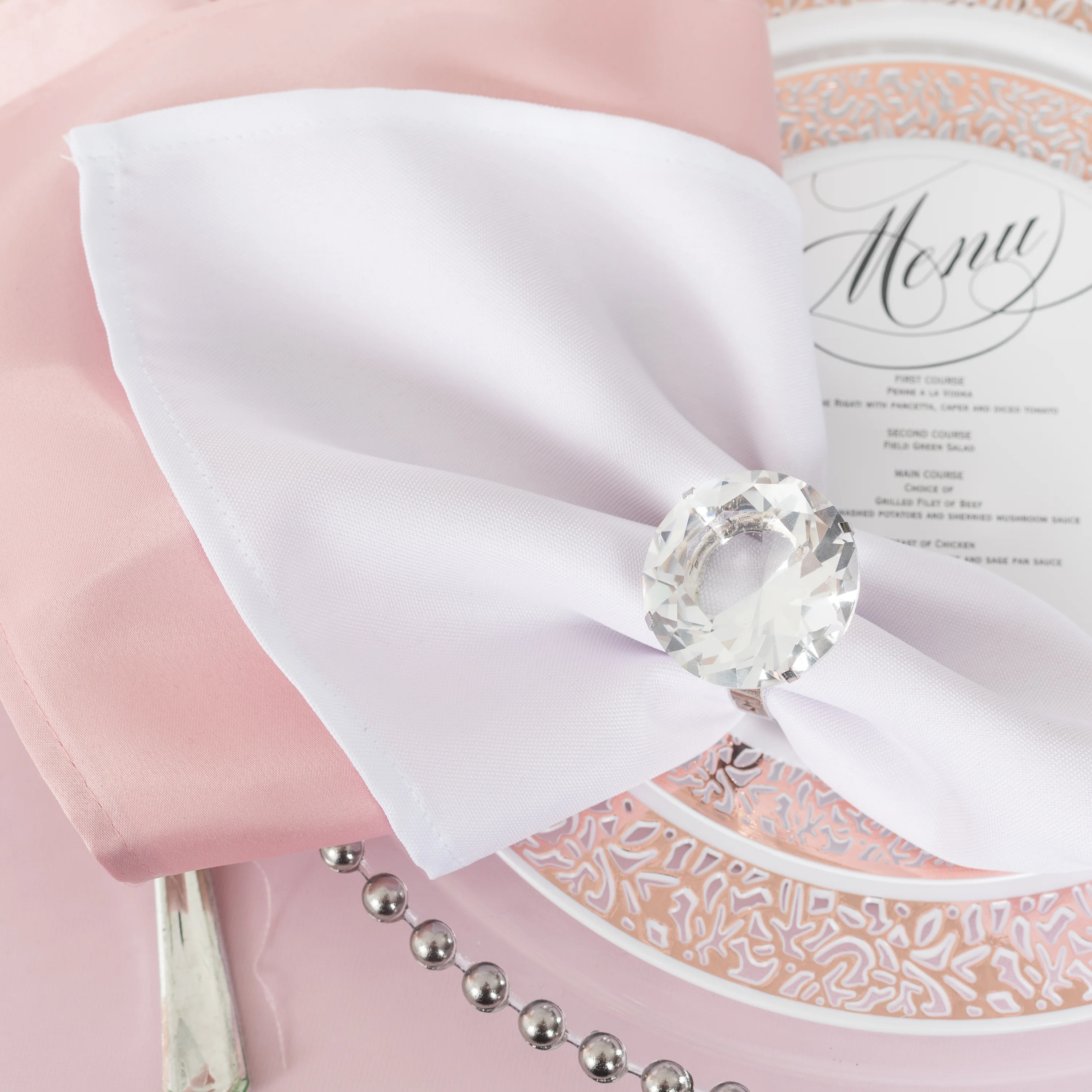 Lamour Satin Napkin 20"x20" - Dusty Rose/Mauve - Image 2
