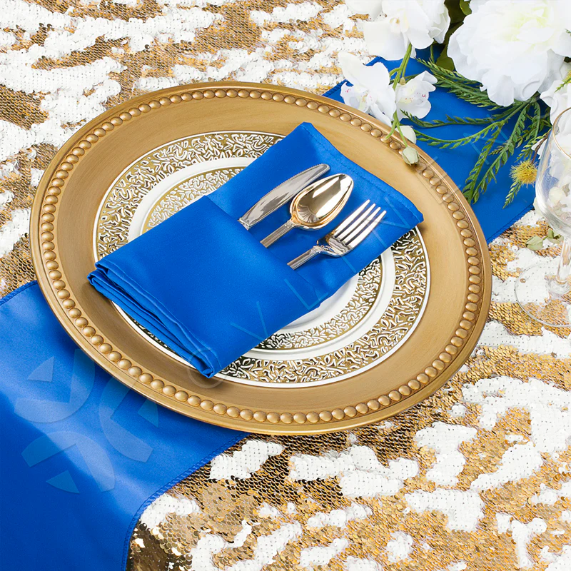 Lamour Satin Napkin 20"x20" - Royal Blue - Image 3