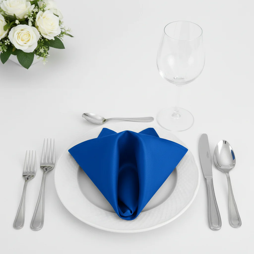 Lamour Satin Napkin 20"x20" - Royal Blue - Image 6