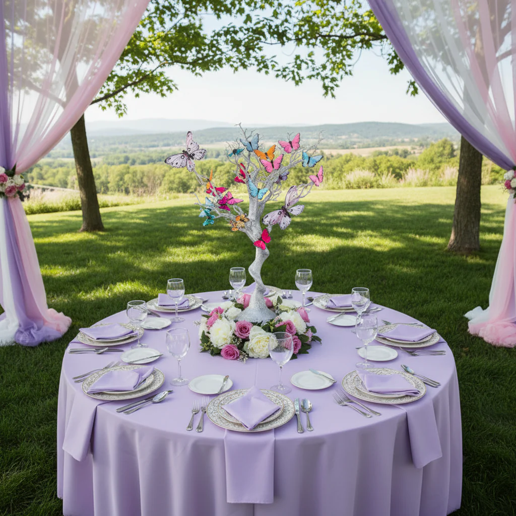 Lamour Satin Napkin 20"x20" - Victorian Lilac/Wisteria - Image 2