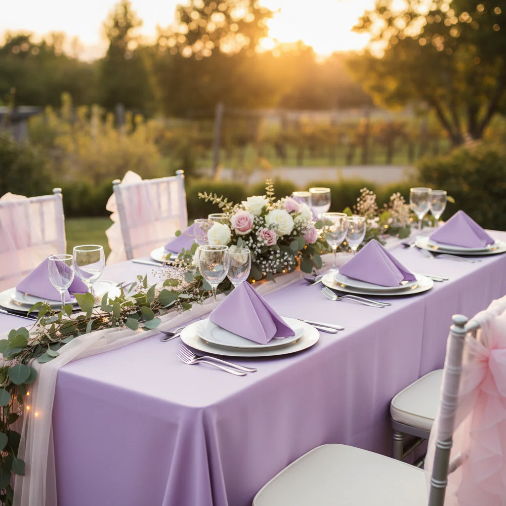 Lamour Satin Napkin 20"x20" - Victorian Lilac/Wisteria - Image 3