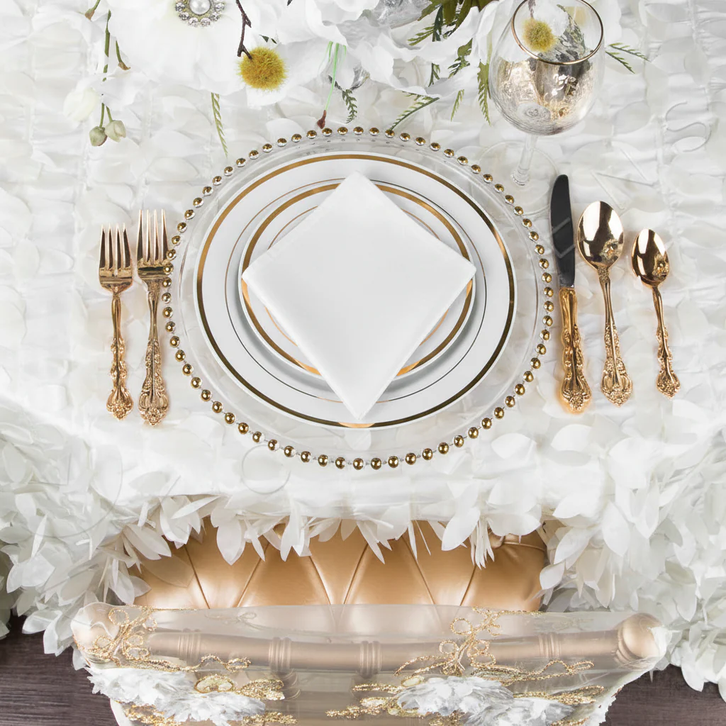 Lamour Satin Napkin 20"x20" - White - Image 3