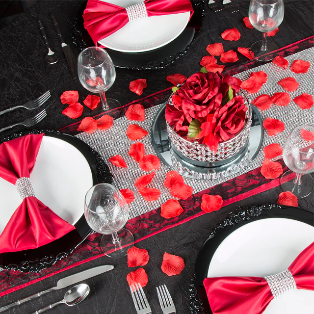 Lamour Satin Table Runner - Apple Red - Image 2