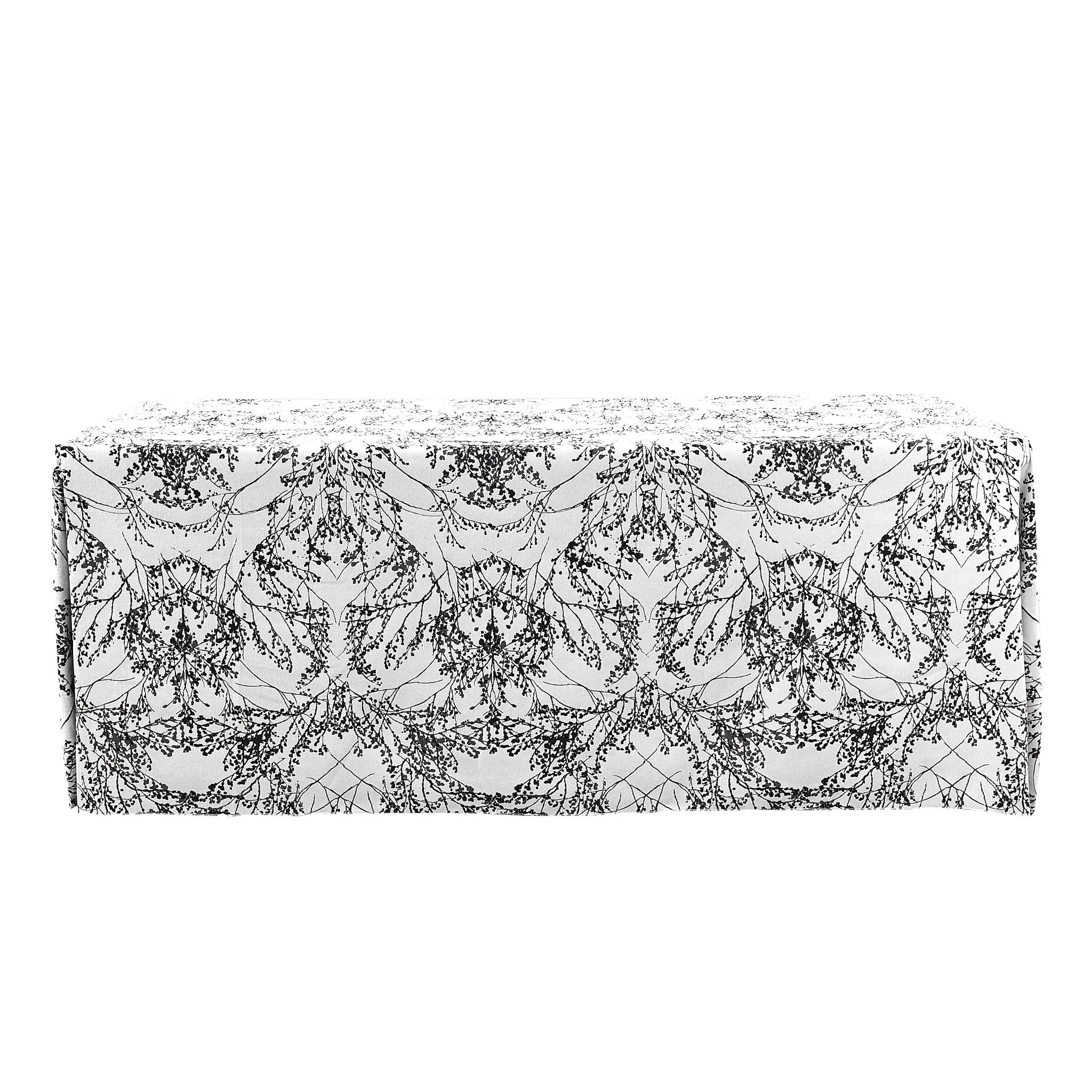 Leaf Branch Reversible Jacquard Tablecloth 90"x132" Rectangle - Black - Image 4