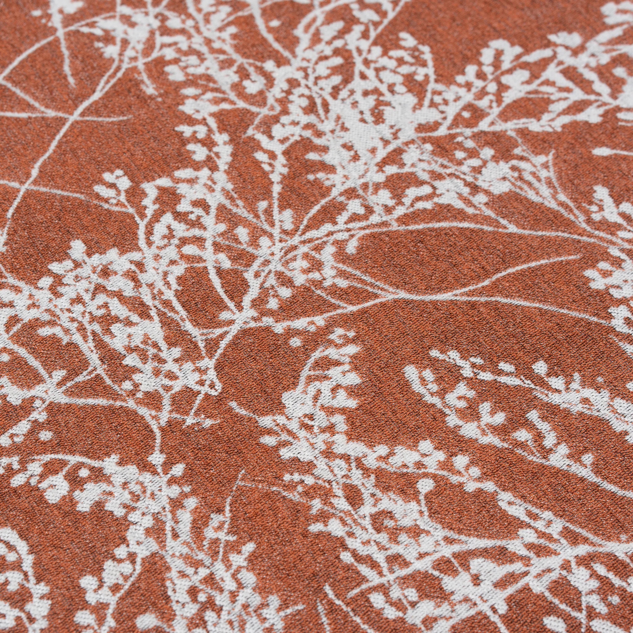 Leaf Branch Reversible Jacquard Tablecloth 90"x132" Rectangle - Rust - Image 2