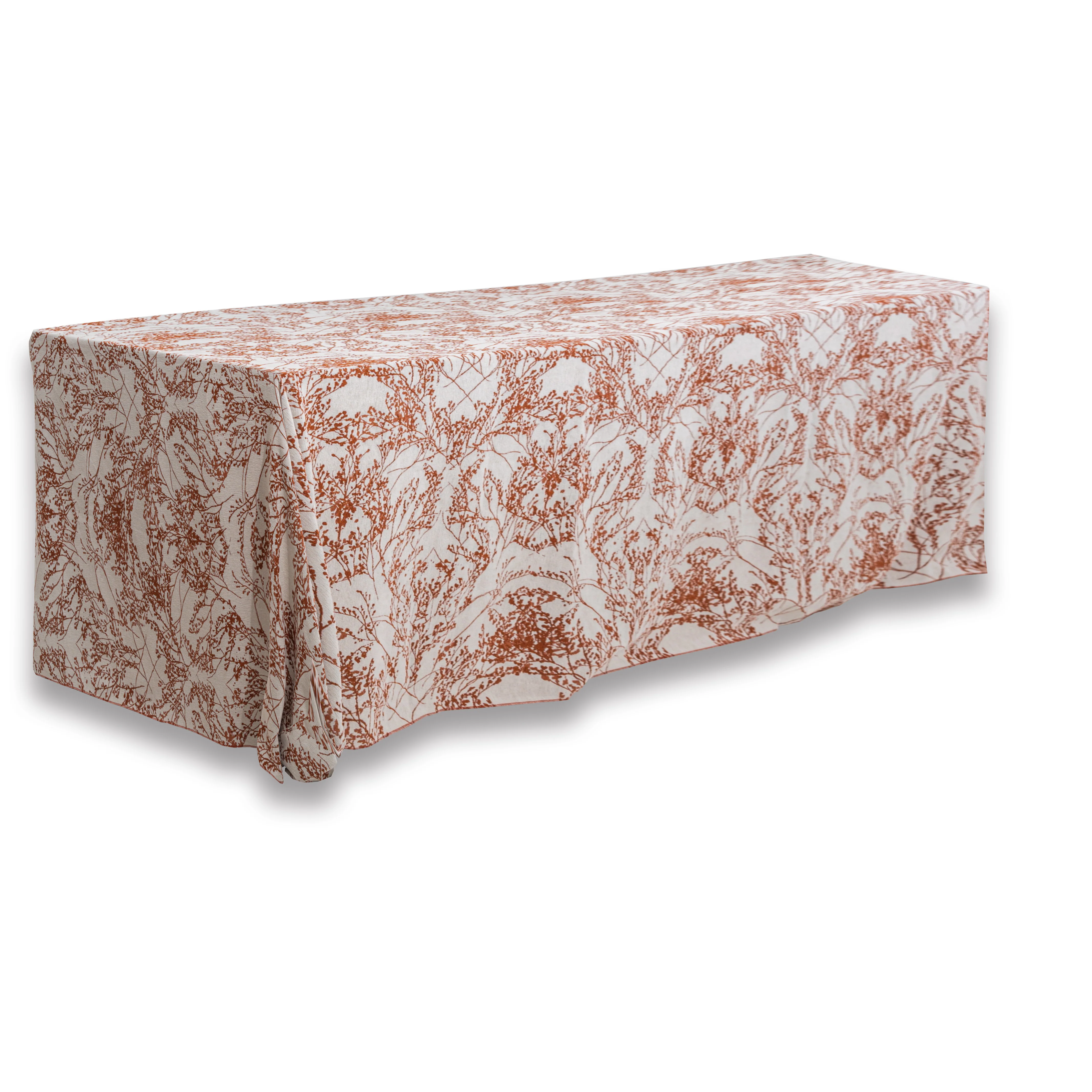 Leaf Branch Reversible Jacquard Tablecloth 90"x132" Rectangle - Rust - Image 4