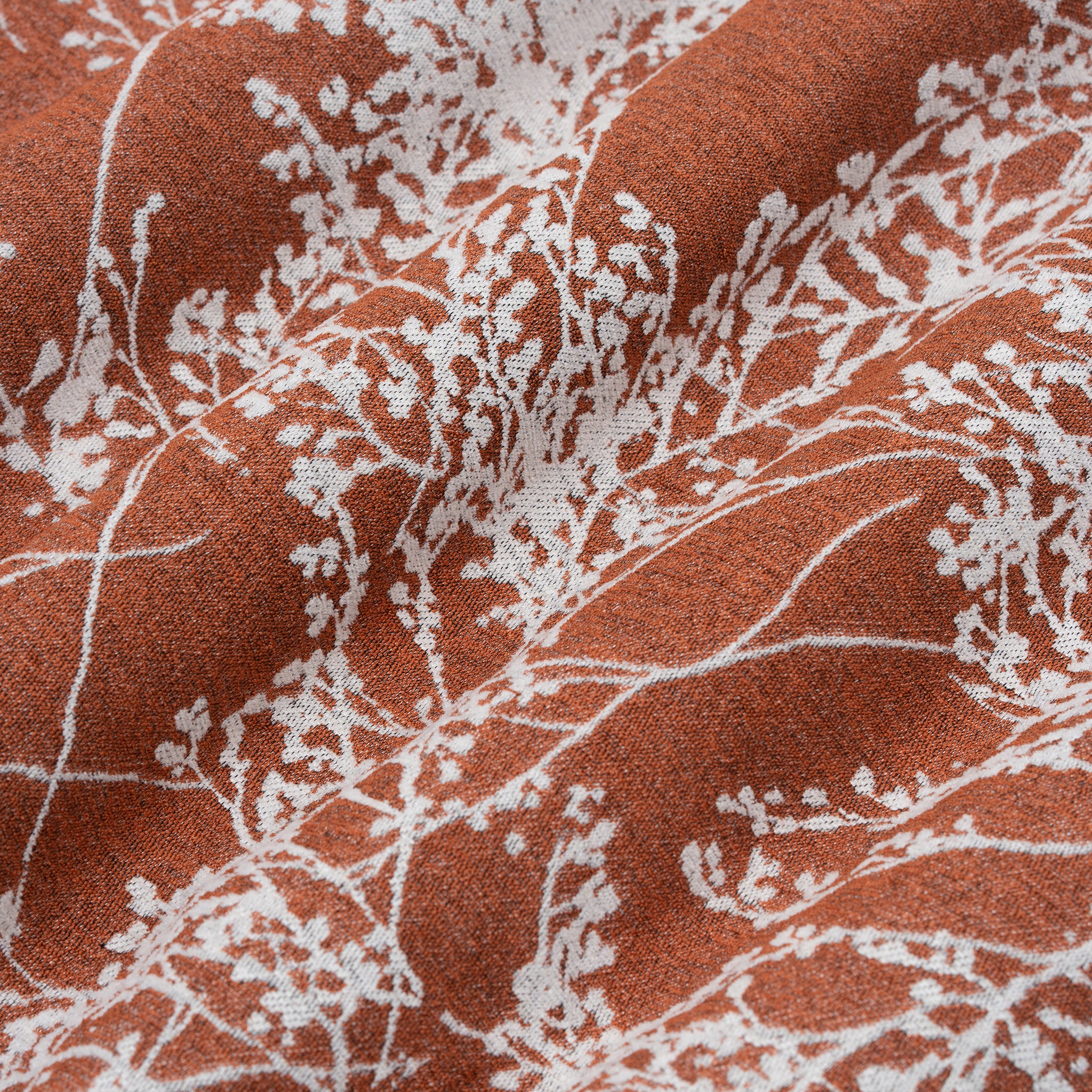 Leaf Branch Reversible Jacquard Tablecloth 90"x132" Rectangle - Rust - Image 6