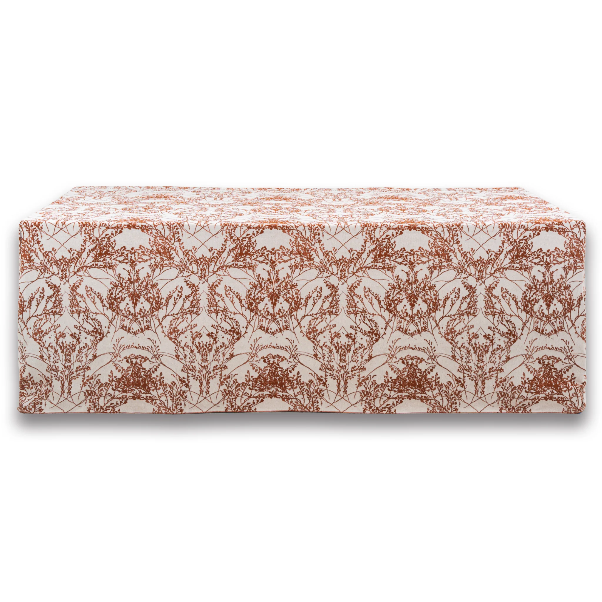 Leaf Branch Reversible Jacquard Tablecloth 90"x132" Rectangle - Rust - Image 7