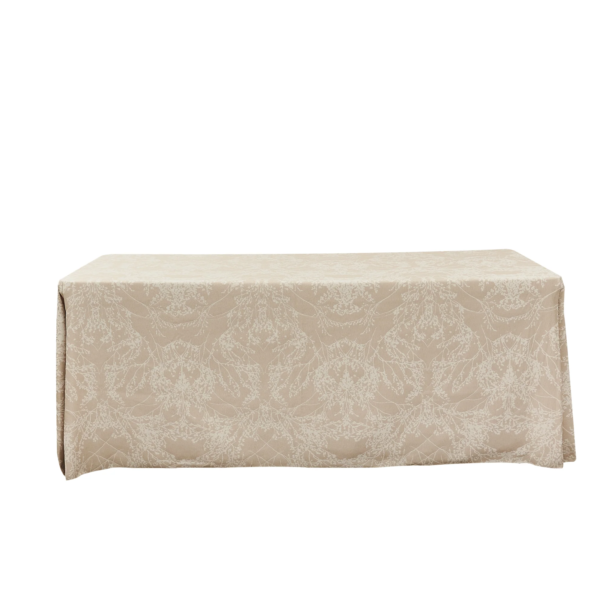 Leaf Branch Reversible Jacquard Tablecloth 90"x156" Rectangle - Champagne